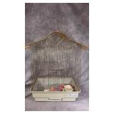 Small Gold-colored Tenwood Hanging Bird Cage for