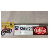 Vintage Chevron, DrPepper and Harley Davidson