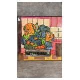 Signed Abstract Puff Paint Framed Art Canvas