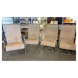 4 Outdoor Patio Sling Back Chairs (2 Swivel)