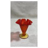 vintage Fenton Art Glass Amberina Hobnail