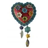 LILA VENIER CERAMIC HEART WALL HANGING ART
