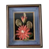 ASIAN FRAMED HAND MADE SILK WATER LILLIES