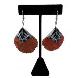 NATIVE AMERICAN INLAYED SHELL EARRINGS