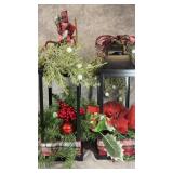 (2) Handmade Christmas-Themed Lantern-Style Decor