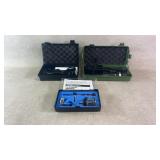 (2) black tactical flashlights & Central