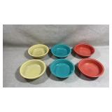 Set of 6 fiesta by Homer Laughlin 7 inch bowls