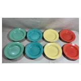 Set of 8 Vtg Fiesta ware  9-inch rim soup bowl