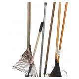 Leaf Rakes, Hoe, Metal Rack and more