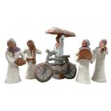 SIGNED EGYPTIAN CLAY MUD MEN SCULPTURES