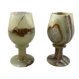 Pair of Natural onyx Goblets