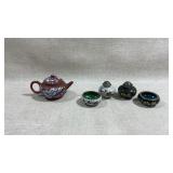 vintage Chinese cloisonnï¿½ salt cellars and