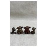 Vtg cast iron/brass animal shaped paperweights