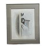 Allen Bahe Navajo Acrylic Painting On Paper