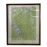 1953 topographic map framed