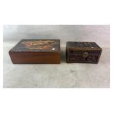 (2) wooden cigar boxes