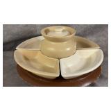Vintage MCM Ceramic Snack Set on a Spinning Lazy