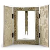 ANTIQUE CHINESE CARVED IVORY HINGED PICTURE FRAME