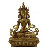 MARKED TIBETAN AMITAYUS BRONZE BUDDHA SCULPTURE