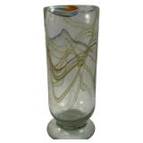 CRATE & BARREL MEXICAN GRANADA ART GLASS VASE