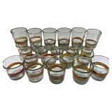 21 PC CRATE & BARREL GRANADA ART GLASS CUPS