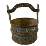 ANTIQUE CHINESE CLOISONNÉ ENAMELED BASKET