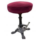 Antique Cast Iron Bar Stool w Foot Rest /Swivel