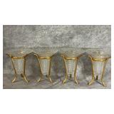 (3) Antique French Baccarat Bud Vases with Gold