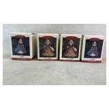 (4) 1900s Hallmark holiday Barbie figures