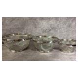 (3) Pampered Chef Stainless Steel Mesh Colanders