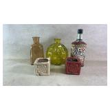 Decorative Art Glass Vases, Painted Bottle Home