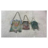 (2) antique Whiting & Davis Art Deco mesh purse &