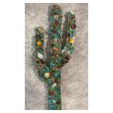 Small Decorative Glass Mosaic Cactus Art Piece.