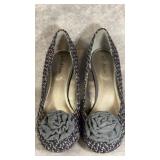 Kelly & Katie Tweed Pumps with Tweed Rose Design