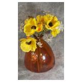 Decorative Burnt Orange-colored Glass Vase with