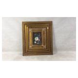 Ornate Gold-Framed Floral Painting Jewelry Box