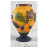Galle style glass vase