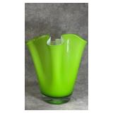 Vintage Murano Art Glass Fazzoletto Vase Vibrant