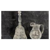 Vintage Block Cut Crystal Glass Pitcher, Vintage