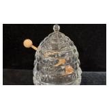 Godinger Crystal Studios Beehive-shaped Honey Jar