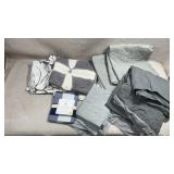 Group of like new condition grey/white bed s