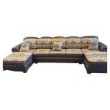 Southwestern-style Sectional Leather Sofa 5-Piece