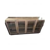 Wooden Cabinet With Glass Doors and Brass Handles