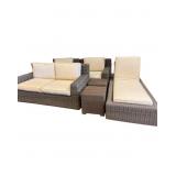 FRONTGATE 6 pc Outdoor Khaki Wicker Patio Set