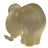 Signed Frosted Lucite Elephant Sculpture