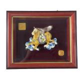 TAIWAN COCHIN KOJI CERAMIC 'FLYING HORSE' FRAMED