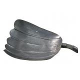 CHINESE ETCHED PEWTER LEAF TRINKET DISH WITH JADE