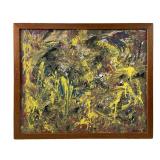 ROLPH SCARLETT ABSTRACT ACRYLIC ON BOARD
