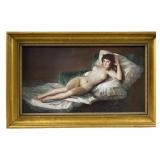 Francisco Goya 'La maja desnuda' Framed Canvas