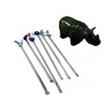 Art glass Swizzle sticks & Avon rhinoceros